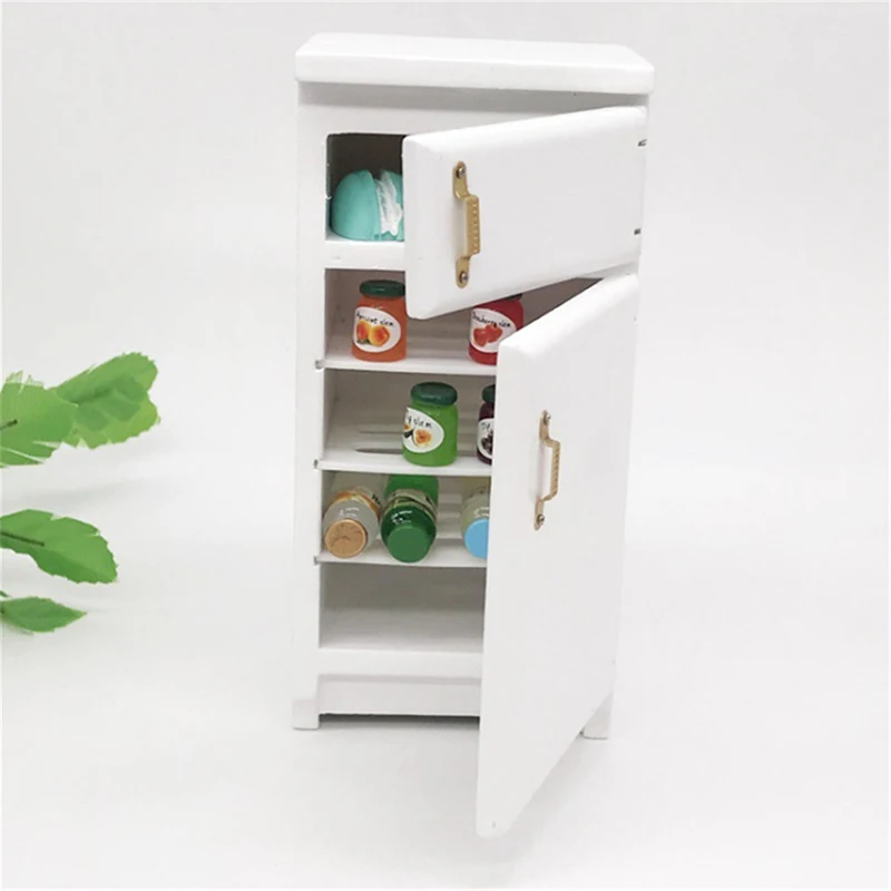 1Pc 1:12 Mini Refrigerator Dollhouse Furniture Living Room Pretend Play Toy