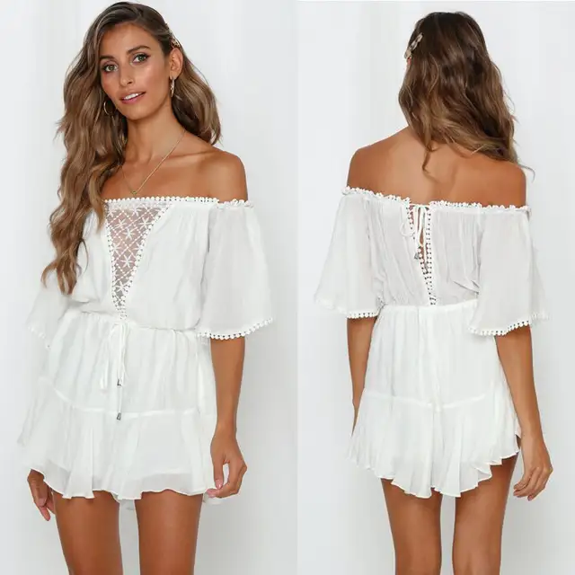 white beach playsuit