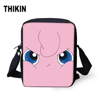 

THIKIN Cartoon Pokemon Monster Girls Messenger Handbags Pikachu Squirtle Wigglytuff Cute Children Funny Print Mini Shoulder Bags