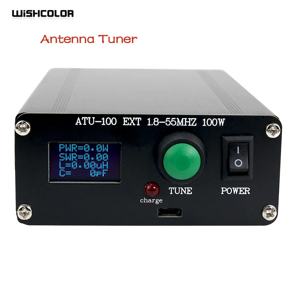 

New ATU100 Automatic Antenna Tuner 100W 1.8-50MHz with 0.96-Inch OLED Display With Battery inside Assembled with Shell
