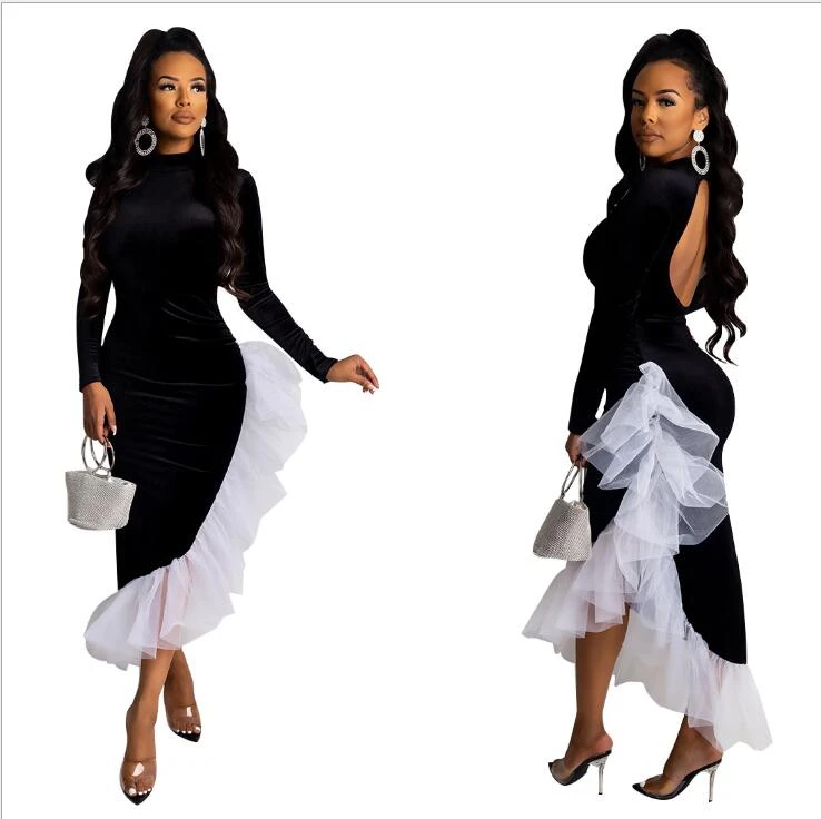 long white gauze dress