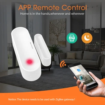 

Tuya Door window sensor Zigbee wireless connection smart mini door sensor is used with gateway hub