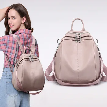 

Backpack Female 2020 New Style Fashion Back Sling Dual-Purpose Multi-Function Soft Leather Backpack Travel Bag