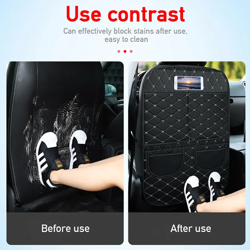 New PU Leather Anti Kick Pad for Car Seat Back Protector Waterproof Anti Dirt Dust-Proof Chair Cover for Children Kids car seat protector