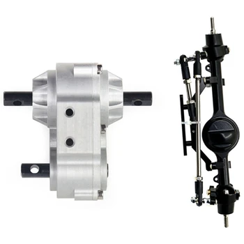 

1Pcs Metal Gearbox Transfer Case with Mount & 1Pcs Aluminum Alloy Front Axle for Rc4Wd D90 Yota Ii Rc Rock Crawler Car