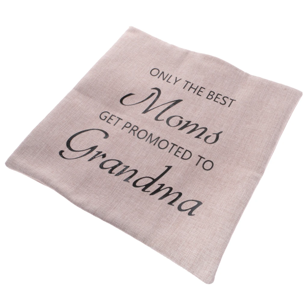 Only the Best Moms Get Promoted to Grandma Linen Cushion Case Throw Pillow Cover Birthday Home Party Sofa Decoration 45x45cm