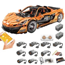 DHL 20087 Technic Toys MOC-16915 P1 мотор автомобиль набор оранжевый супер гоночные автомобили строительные блоки кирпичи детские игрушки модель автомобиля подарок