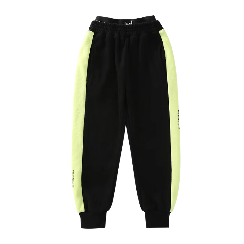 秋の女の子服コットンパンツ黒人ガールニットスウェットパンツ6 8 10 11 12年子供サイドパッチワークハイウエストジョギングパンツ Pants Aliexpress