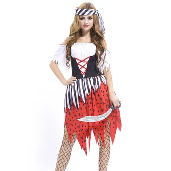 

Women Girl Pirate cosplay Fancy Carnival Halloween Performance Costume party dress