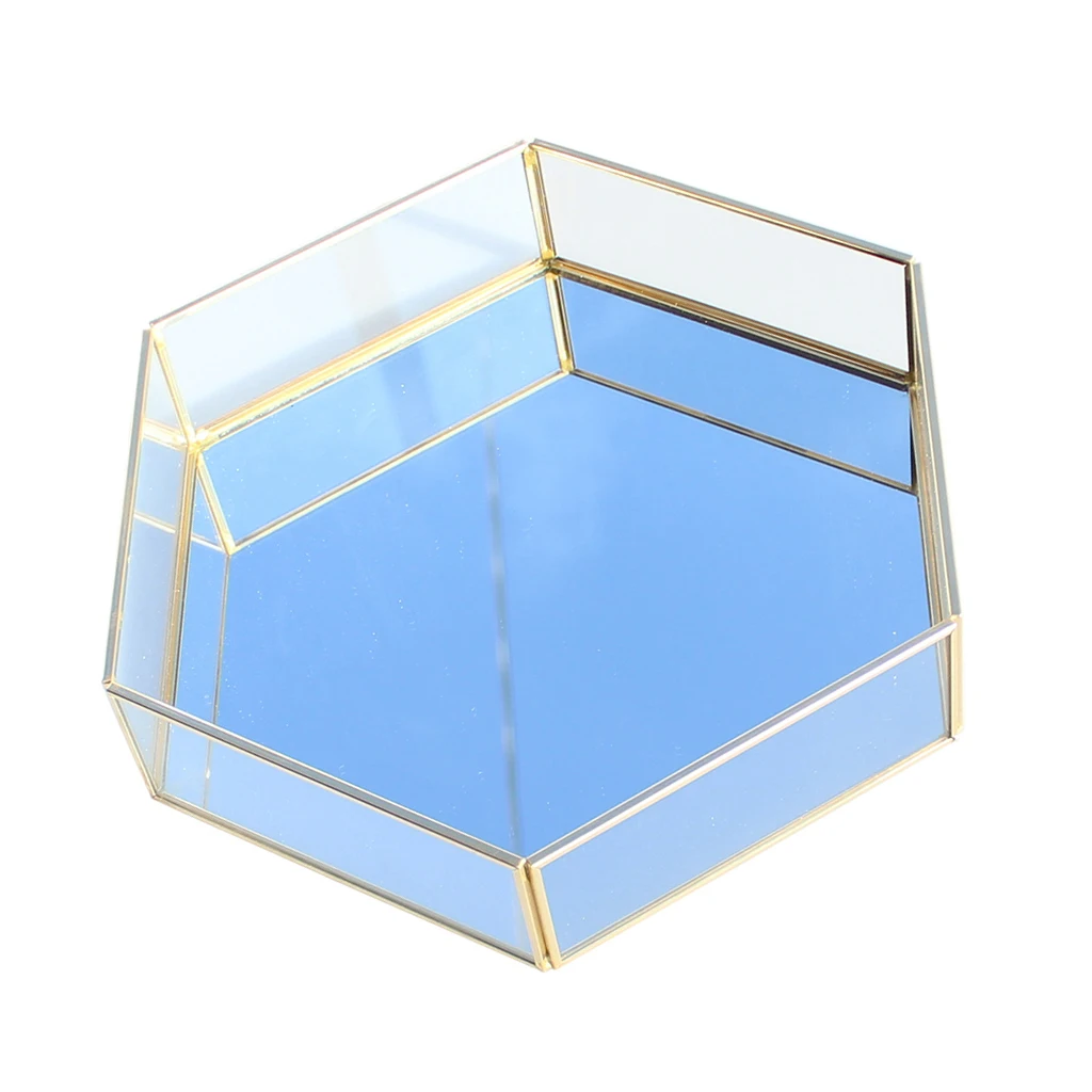 

Modern Clear Glass & Brass Edge Display Box/ Decorative Jewelry Storage Organizer - Terrariums for Plants