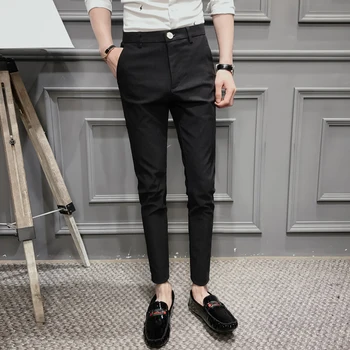 

2020 Black Pants Mens Dress Pants Formal Pants For Mens Trousers Office Pantalon Homme Classique Slim Fit Calca Social Summer