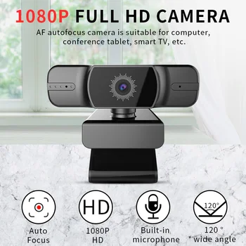 

PC Computer Tablet Webcam 1080P Full HD USB Web Camera Manual Focus Lens Webcams Built-in HD Microphone Clip-on Digital Video