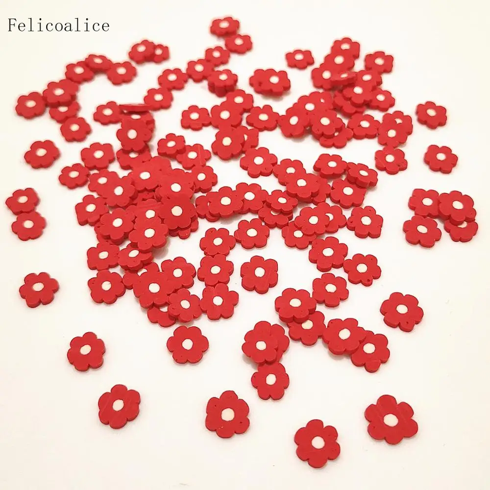 20g 8mm Red Flower Slices For Slime Supplies/Nails Art Tips Polymer Clay Sprinkles Slimes Toys DIY | Игрушки и хобби