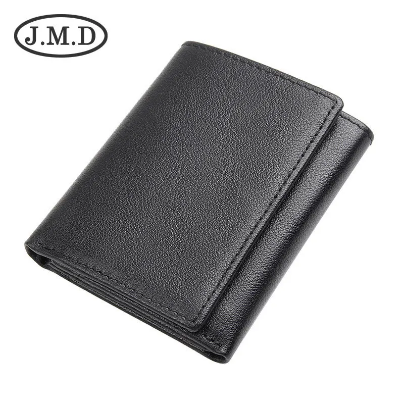 

J.M.D New Nappa Genuine Leather Wallet Short Folding RFID Shielding Wallet