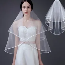 

New Fashion Style 80CM short section beautiful and generous two-layer white or beige wedding party veil with comb