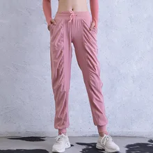 Осень-зима леггинсы Для женщин Свободные дышащие ботинки на шнуровке Спортивные штаны тонкие штаны для йоги Бег Фитнес с накладным карманом, для возраста от морщин Штаны для прогулки