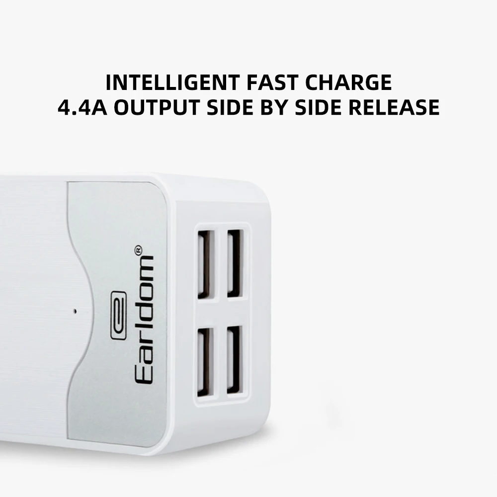 FDBRO EU USB Зарядное устройство адаптер 4-Порты и разъёмы 4.4A(макс.) 22 Вт Светодиодный светильник автоматической идентификации Портативный телефон дорожное настенное зарядное Зарядное устройство для iPhone для samsung