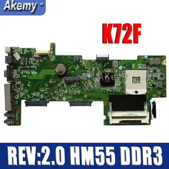 

Amazoon K72F REV:2.0 HM55 DDR3 Mianboard For Asus K72F A72F X72F Laptop Motherboard HM55 DDR3 PGA989 Mainboard Fully Tested