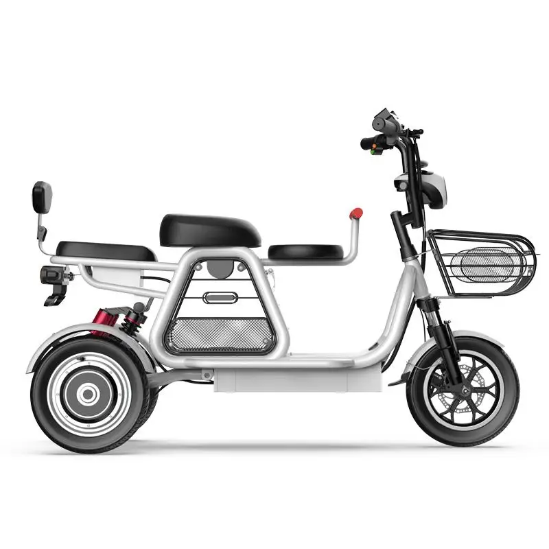 US $911.84 2021 Electric Scooter Bike ParentChild 3 Wheels Electric Bicycles 12inch 500w 48v Powerful Electric Scooter With Three Seat