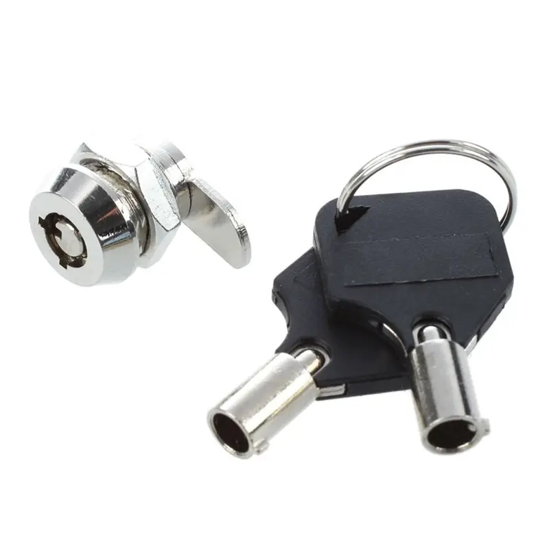 

New Cabinet Door Quarter Turn Security Tubular Cam Lock w Keys