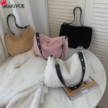 

Crossbody Bag Small Plush Soft Underarm Shoulder Fluffy Lady Shoulder Handbags Female Simple Totes for Women 2020 Trend
