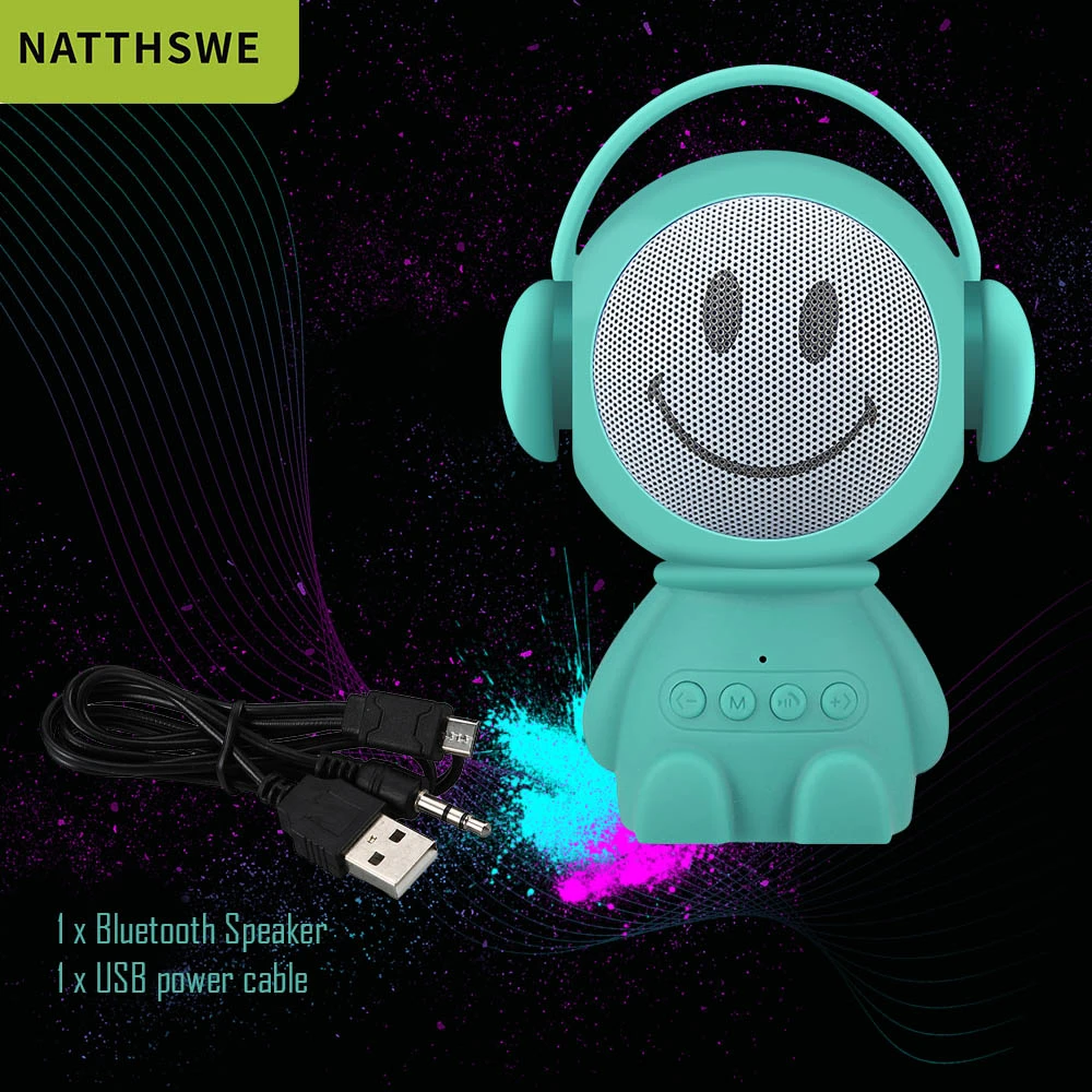 NATTHSWE Портативный беспроводной Bluetooth динамик s Led беспроводной динамик плеер USB Радио Fm Mp3 для детей подарок