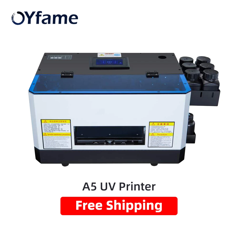 

OYfame A5 UV Flatbed Printer A5 UV Printer For Phone Case TPU Acrylic Leather glass wood uv print A5 mini UV Printing machine A5