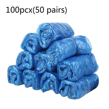 

100pcs/50pair Disposable Shoe Covers Plastic Thick Waterproof Shoe Cover Carpet Cleaning for Rubber Rain Boot Rain Shoe