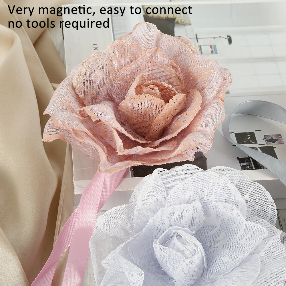 Curtain Buckle Flower Shape Curtains Tieback Magnet Curtains Buckle Magnetic Curtain Holder Strap Home Decor Curtain Accessories
