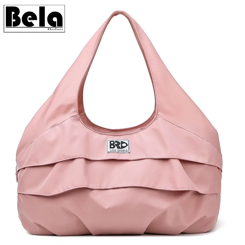 

BelaBolso Fashion Folds Lace Design Shoulder Bags Women Dry Wet Fitness Travel Bag Lady Multifunction Handbag Duffle Bags HMB745