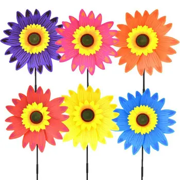 

Pudcoco Cute Windlass Toys Sunflower Windmill Wind Spinner Whirligig Kids Toys Yard Garden Great Gifts