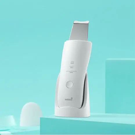  New Xiaomi Wellskins Ultrasonic Facial Skin Scrubber Deep Face Cleaning Blackhead Remove Rechargeab