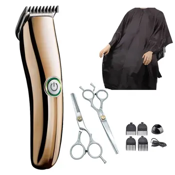 

Hair Clipper Set Black Haircut Cloth Scissors Professional Electric Trimmers Rechargeable Shaver Beard Cutting Machine 5