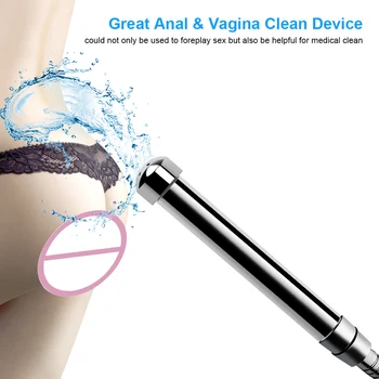 Anal Washer Nozzles Women Vaginal Shower Men Butt Plug Cleaner Sex Toys for Couples Medical Wash  Erotic Enema Douche Dust Bag 2