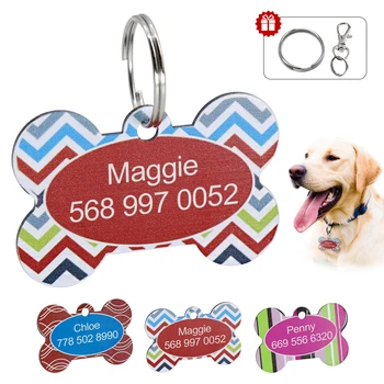 

Personalized Dog ID Tag Custome Pet Bone Shape Tag Cat Dogs Tags Engeaved Nameplate Phone Number Anti-lost Dog Collar Pendant