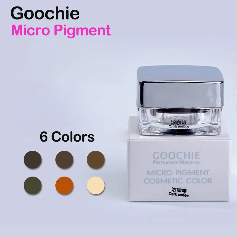 Профессиональный Goochie Перманентный макияж микроблейдинг бровей губ тату паста пигмент Микро Пигмент 6 цветов