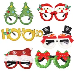 Украшения для рождественской вечеринки для взрослых Детские игрушки Санта Снеговик Рождество олень очки рамка украшения для