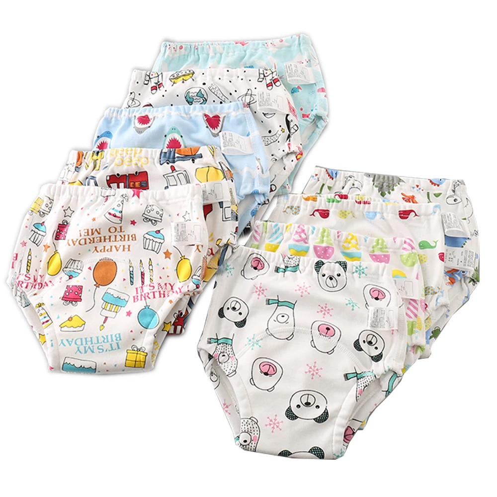 4 Paquetes Ropa Interior Flyish Pantalones de Entrenamiento para bebés 18-36 Meses Pantalones de Entrenamiento para niños pequeños de algodón 