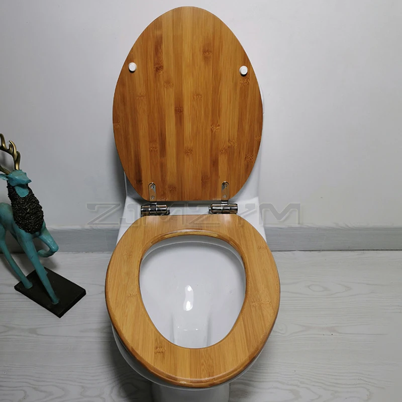 Tradineur - Tapa de WC universal decorada con piedras, asiento de madera  MDF para inodoro, bisagras de acero inoxidable, fácil d