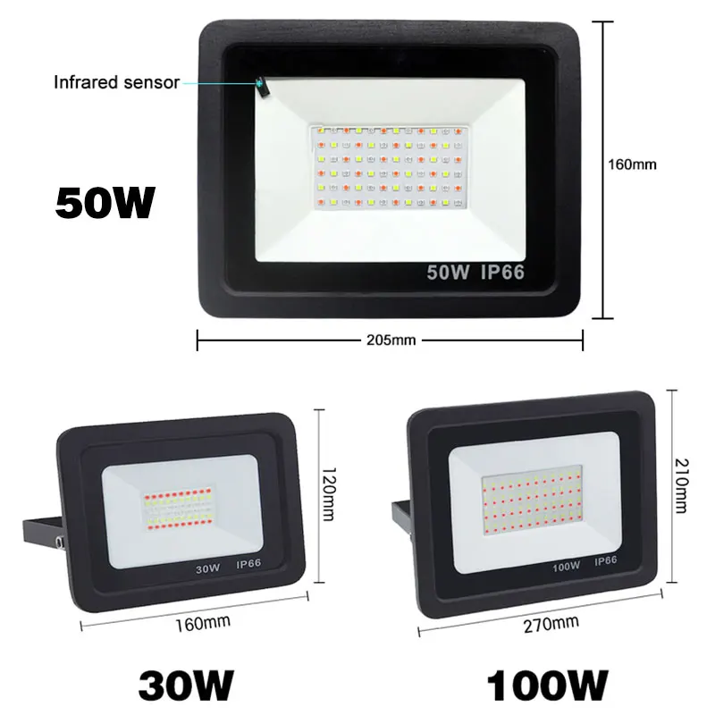 Светодиодный прожектор светильник RGB 30W 50W 100W 220V дистанционное управление
