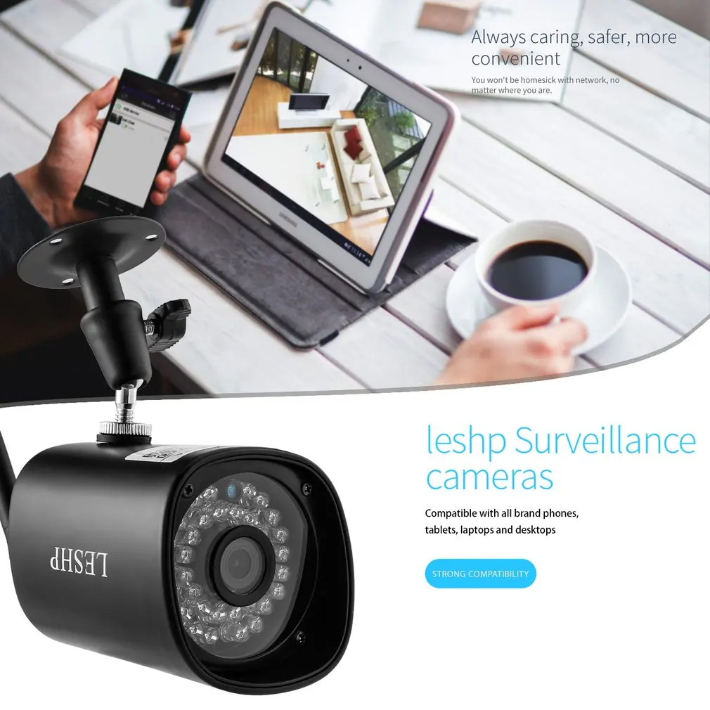 LESHP HW21 1080P 2,0 мегапиксельный прогрессивный CMOS сенсор 36 шт. ИК светодиодный с wifi цветной CCD IP камера для домашней безопасности