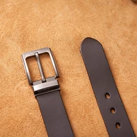 Ремни из натуральной кожи для мужчин, мужской джинсовый ремень с пряжкой, мужской черный, коричневый, деловой ремень Ceinture Homme — изображение 6