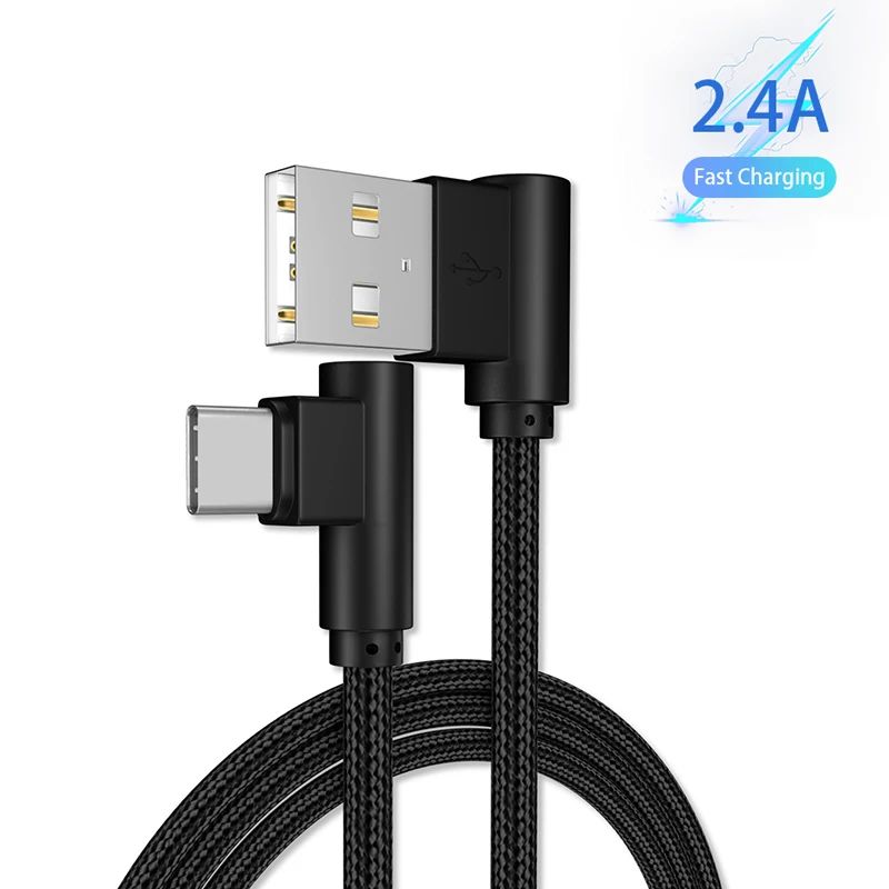 1 м Micro USB Type C кабели Быстрая зарядка 90 градусов длинный кабель Зарядка для