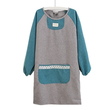 

Long-Sleeved Aprons with Pockets For Women Cooking and Baking BBQ Creating Art R9UF