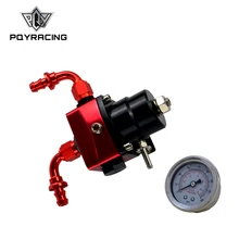 PQY-fpr AN6 фитинг DIY черный и красный EFI регулятор давления топлива Универсальный с 2 шт нажимной замок шланга концевые фитинги