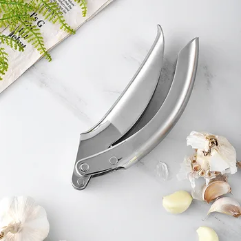 

304 Stainless Steel Garlic Press Manual Hand-held Mashed Garlic Press Mud Press