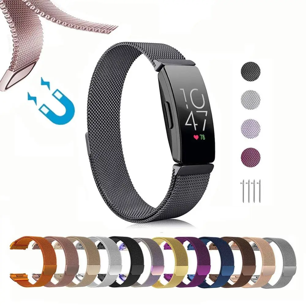 Для Fitbit Inspire HR/ace2 Замена ремешка Миланская петля магнитный браслет из нержавеющей