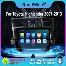

Roadwise Carplay Android 12 For Toyota Highlander 2007- 2013 Car Radio Multimedia Video Player Navigation GPS Android Auto 2 DIN