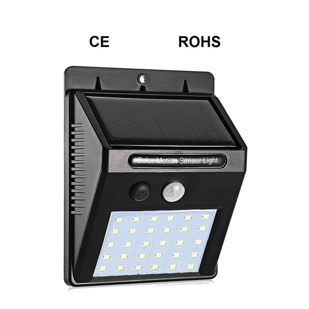 

1-4Pcs PIR Motion Sensor 30 LED Solar Light Outdoor Solar Powered LED Garden Light Waterproof Emergency Wall Lamp With Cable ene
