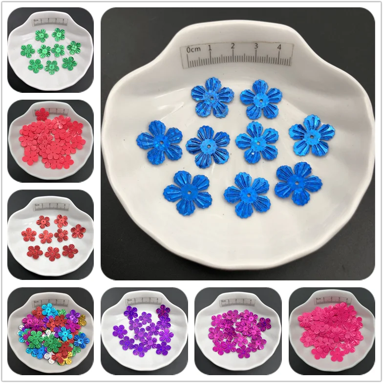 Cup Flower Loose Sequins Paillettes 30g 19mm For Sewing Shoes Hat Kids DIY Crafts Accessories